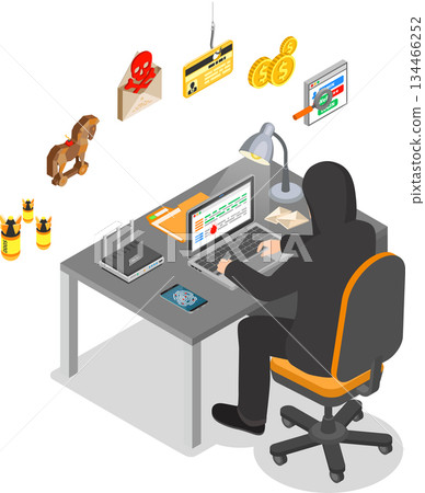 Hacker Isometric Concept 134466252