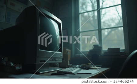 Vintage Workspace with Retro Vibes 134466274