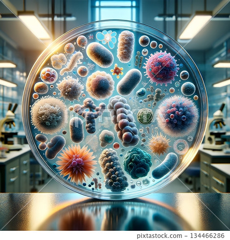 Microscopic World in Petri Dish 134466286