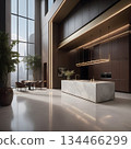 Luxury Modern Kitchen Overlooking City 134466299