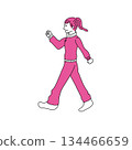 Woman walking in a jersey (sideways) 134466659