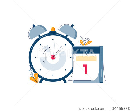 Daylight Saving Time ends concept. Calendar with marked date, text Change your clocks 134466828