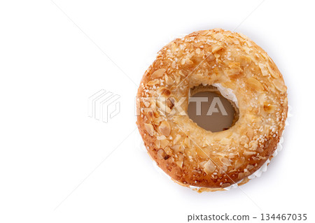 Traditional Spanish Roscon de Reyes with christmas decoration Traditional Spanish Roscon de Reyes with christmas decoration 134467035