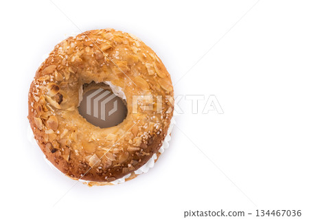 Traditional Spanish Roscon de Reyes with christmas decoration Traditional Spanish Roscon de Reyes with christmas decoration 134467036
