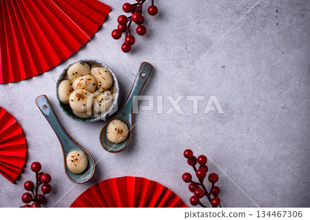 Tang yuan rice dumpling balls for Chinese lunar New year celebration Tang yuan rice dumpling balls for Chinese lunar New year celebration 134467306