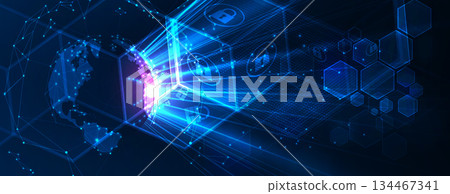 Future cyber technology web services for business and internet project. 134467341