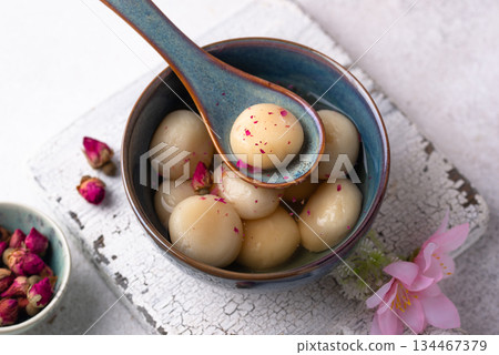 Tang yuan rice dumpling balls for Chinese lunar New year celebration 134467379