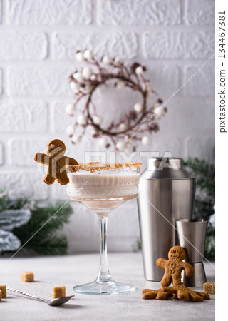 Christmas winter creamy cocktail eggnog 134467381