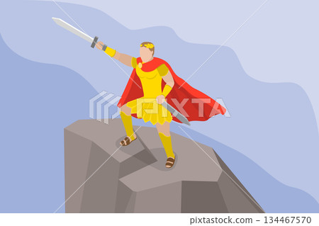 3D Isometric Flat Vector Illustration of Caesar, Leading Roman Legionaries, Ancient Army Leadership 3D Isometric Flat Vector Illustration of Caesar, Leading Roman Legionaries, Ancient Army Leadership 134467570