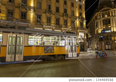 Tram in Milan city center, December 21 2024 Tram in Milan city center, December 21 2024 134469588