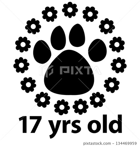 Cute Pet Age Flowers and Paws 17 134469959