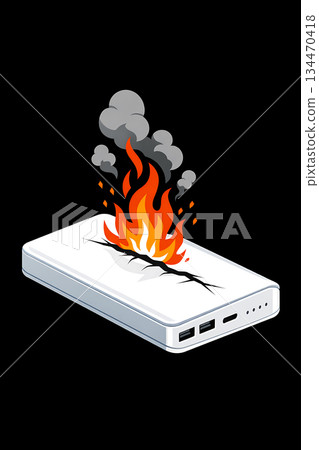 Mobile battery catches fire 134470418