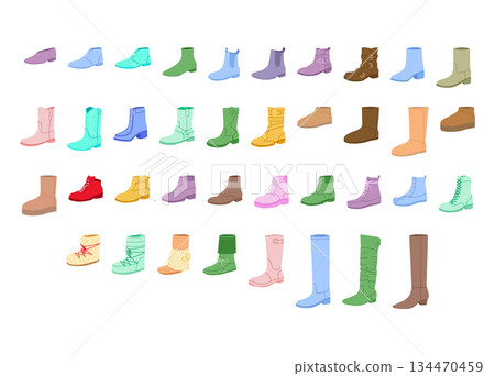 Boot color single set. Chelsea hiking duck cowboy, desert moon logger steel toe and dress styles shown for men  134470459