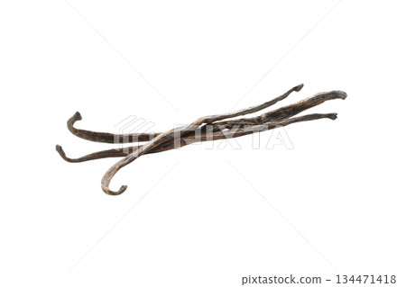 Whole vanilla pods displayed on a neutral surface, isolated, PNG Whole vanilla pods displayed on a neutral surface, isolated, PNG 134471418