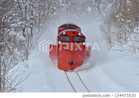 Soya Main Line Chiebun-Nisshin JR Hokkaido DE15-2521 (Asahikawa) Russell Regular snow removal train Regular removal 134471610