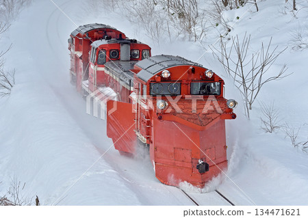 Soya Main Line Chiebun-Nisshin JR Hokkaido DE15-2521 (Asahikawa) Russell Regular snow removal train Regular removal 134471621