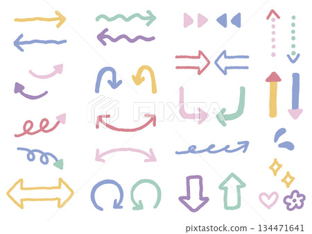 Dynamic and stylish arrow set (stylish pastel with black border) Dynamic and stylish arrow set (stylish pastel with black border) 134471641