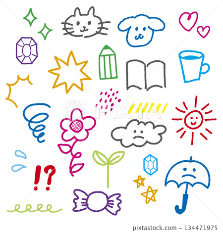 手繪風格可愛圖案插畫集（原色） 134471975