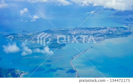Aerial view of Yokatsu Peninsula, Uruma City, Okinawa Prefecture Aerial view of Yokatsu Peninsula, Uruma City, Okinawa Prefecture 134472173