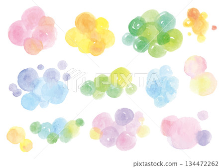 Vector set of colorful watercolor circles 134472262
