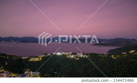 Tranquil Waters of Port Shelter at Sunset Nov 10 2025 134472466