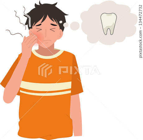dental care concept. a man experiencing toothache and dental pain. oral health problem dental care concept. a man experiencing toothache and dental pain. oral health problem 134472732