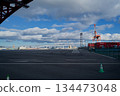 Port scenery seen from under the Minato Ohashi Bridge on a cloudy day 134473048