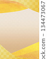 New Year's cards and celebrations Japanese pattern golden background 134473067