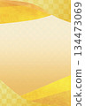 New Year's cards and celebrations Japanese pattern golden background 134473069