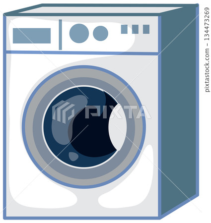 Front Loading Washing Machine Vector Illustration 134473269