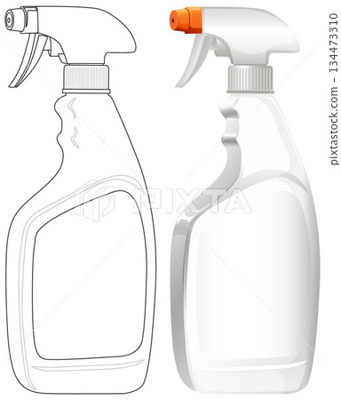 Vector Illustration of Spray Cleaner Bottles Side by Side 134473310