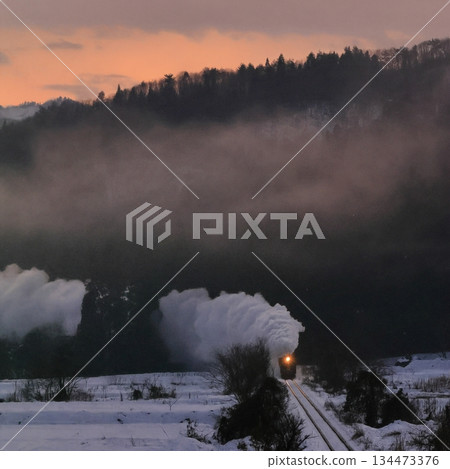 Banetsu West Line SL擁有雪景 134473376