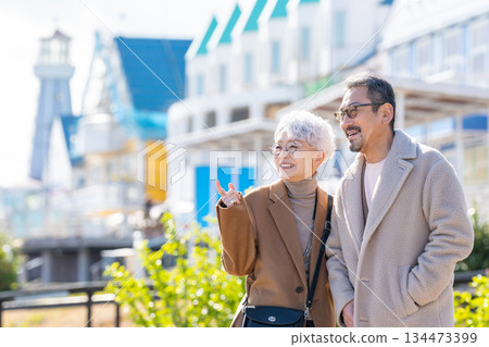 Senior couple traveling. Photo courtesy of Ito Marine Town Roadside Station. Senior couple traveling. Photo courtesy of Ito Marine Town Roadside Station. 134473399