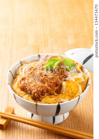 Pork cutlet on rice  134473470