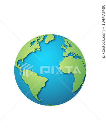 Blue globes with with green continents Blue globes with with green continents 134473480