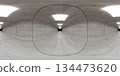 Minimalist concrete corridor interior 360 vr panorama 134473620
