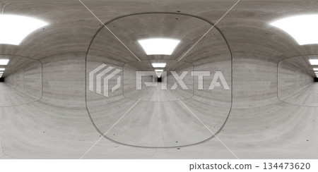 Minimalist concrete corridor interior 360 vr panorama Minimalist concrete corridor interior 360 vr panorama 134473620