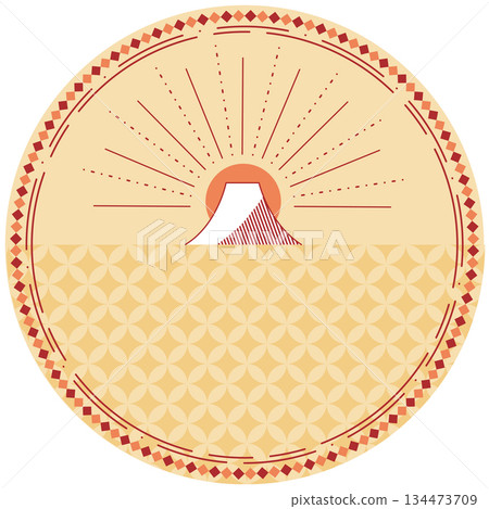 鑽石富士與景泰藍日式圓形框架 鑽石富士與景泰藍日式圓形框架 134473709
