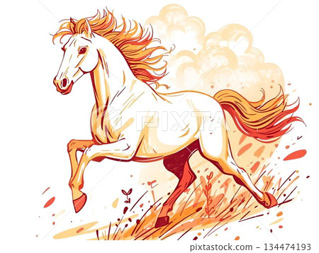 A powerful and beautiful horse illustration A powerful and beautiful horse illustration 134474193