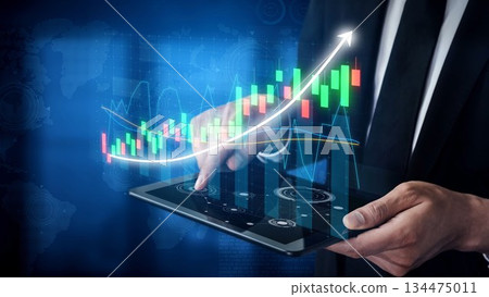 Modern Businessperson Analyzing Data on Tablet with Digital Graphs and Charts in Futuristic Environment for Financial Growth and Technology Concepts Copula Modern Businessperson Analyzing Data on Tablet with Digital Graphs and Charts in Futuristic Environment for Financial Growth and Technology Concepts Copula 134475011