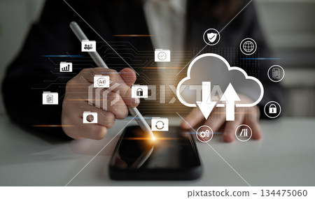 Cloud data storage and network backup system concept Parse 134475060