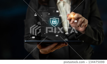 AI cybersecurity and data protection system concept Parse 134475099