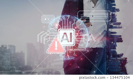 AI Prompt Error Warning in Chat Interface with Alert and System Issue Muxer 134475104