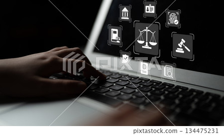 Digital law and legal technology system concept Parse 134475231