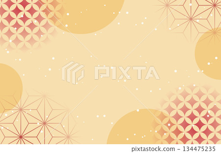 金紅色日式圖案背景材料 134475235