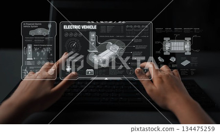 Electric Vehicle Technical Blueprint and Smart Power Monitoring Marrow 134475259