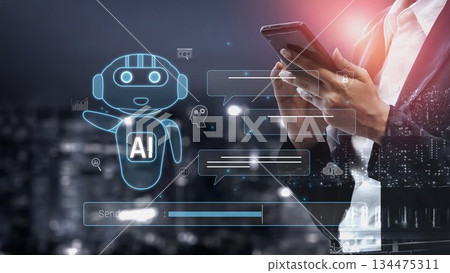 AI chatbot messaging interface and virtual assistant Marrow 134475311