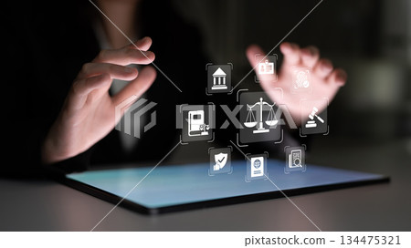 Digital law and legal technology system concept Parse 134475321