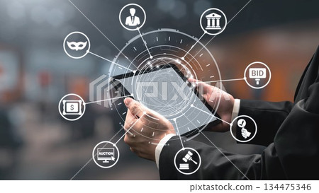Online auction concept for digital bidding and sales Spire 134475346