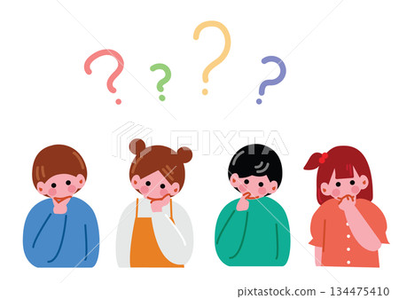 Illustration material of a child with doubts 134475410